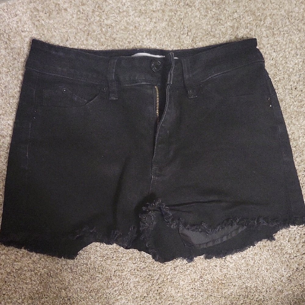 WBB YMI Black Frayed Hem Jean Shorts